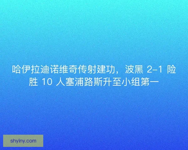 哈伊拉迪诺维奇传射建功，波黑 2-1 险胜 10 人塞浦路斯升至小组第一